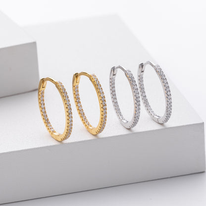 Pavé Diamond Huggie Hoops