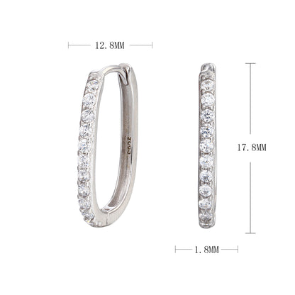 Pavé Diamond Huggie U Hoops