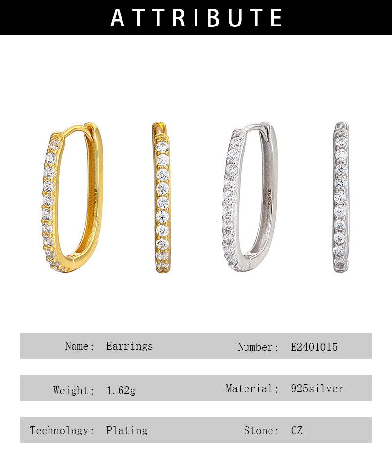 Pavé Diamond Huggie U Hoops