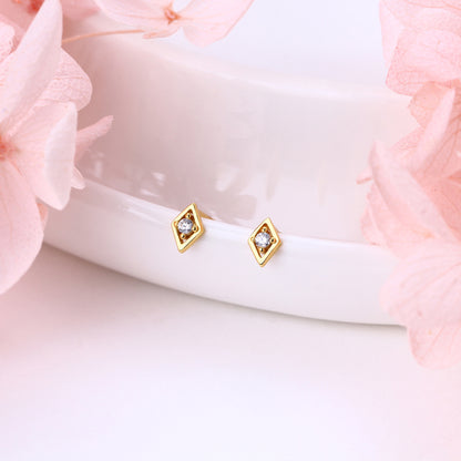 Lozenge Diamond Studs