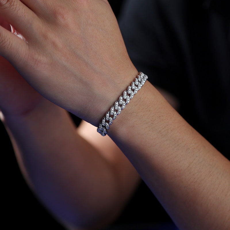 Bracelet à chaîne gourmette glacée