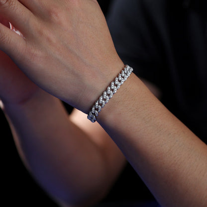 Bracelet à chaîne gourmette glacée