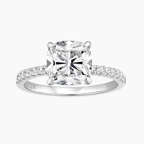 cushion cut engagement rings, cushion cut diamond ring, cubic zirconia engagement ring, cubic zirconia wedding ring, cushion cut ring, cushion ring, affordable jewelry for woman, cheap ring under $50, sterling silver wedding ring