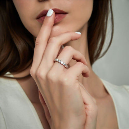 wedding band for women, s925 eternity rings, round cut eternity ring, sterling silver wedding band, round cut, s925 wedding band